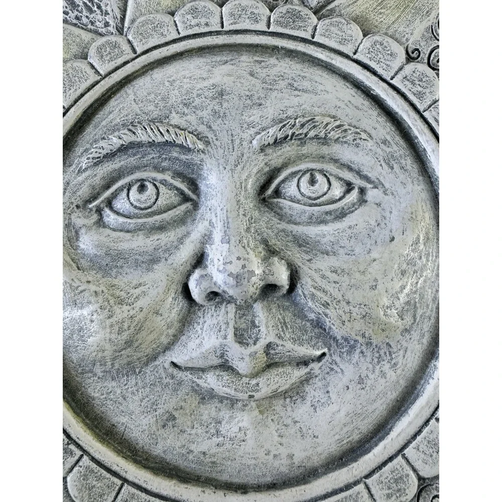 Vintage NCE Sun Face Celestial Wall Plaque Whimsigoth Resin Decor 11.5